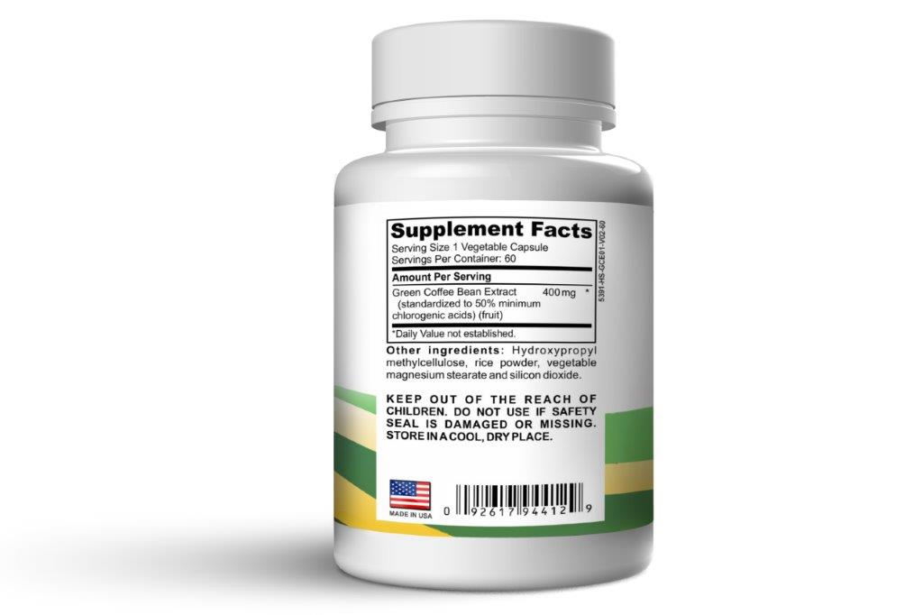 Green Coffee Bean Ext. 400mg - 60 V/caps